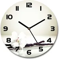 Tulup Wanduhr aus Glas 30fi Glasbild Glasuhr Gehärtetes Glas - schwarze-zeiger - Vanilla stick