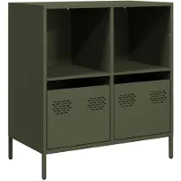 Syfax Sideboard Olivgrün 68x39x73,5 cm Kaltgewalzter Stahl