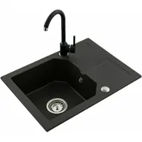 Sonstiges Bergström Granit Küchenspüle Spüle Einbauspüle Spülbecken 600x435mm Farbauswahl, Farbe:schwarz met.