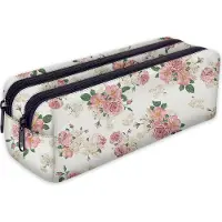 Ferocity Mäppchen, Federtasche, Federmäppchen 2 Fächer, Schüleretui, lustiges 3D-Motiv, Blumen [107]