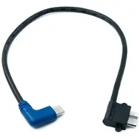 System-S USB 3.1 Kabel 30 cm Typ C Stecker zu Micro B Stecker Winkel Left Angled Adapter