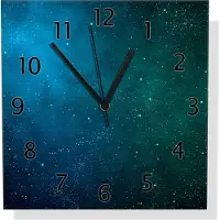 Wallario Design Wanduhr Sternenhimmel - Milchstraße und Sterne bei Nacht aus Aluverbund, Größe 30 x 30 cm