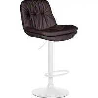 CLP Barhocker Laurel Kunstleder, Farbe:braun, Material Gestell:Metall matt weiss