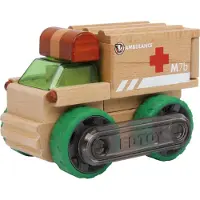 Small Foot Ambulanz EDTOY Legler Krankenwagen kombinierbar Transformobil Magnete