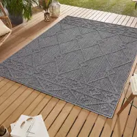 Ayyildiz Hali Outdoor Teppich Teppiche im skandinavischen Stil Küche Balkon Terrasse Garten Picknick , Größe : 200 cm x 290 cm , Farbe : Grau-5