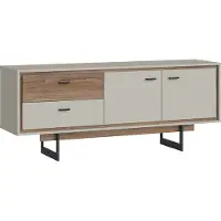 Lomadox Modernes Sideboard in Flagstaff Eiche Nb. und grau RAMVIK-129, B/H/T ca. 189/84/40 cm