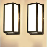 Rosikey 2x Led Wandleuchte Schwarz Innen Außen, Moderne Aluminium Wandlampe, Wasserdicht Außenlampen Wandbeleuchtung Für Wohnzimmer Schlafzimmer Flur, 26CM
