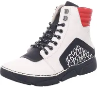 Rieker Damen Stiefelette sportlich Animal Print und gepolsterter Schaft 45904, Größe:42 EU, Farbe:Weiß