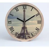 Tulup Holzuhr 20fi cm wanduhr - schwarze Spitzen - Eiffelturm Paris