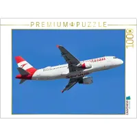 CALVENDO Puzzle OE-LBV - Austrian Airlines - Airbus A320-214 - Frankfurt Airport | 1000 Teile Lege-Größe 64 × 48 cm Foto-Puzzle für glückliche Stunden