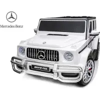 Es-toys Lizenz Kinder Elektro Auto Mercedes AMG G63 2 Sitzer 4x 35W 12V 7Ah Weiß