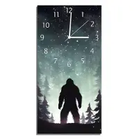 Wallario Design Wanduhr Begegnung im Sternenwald aus Echtglas, Größe 30 x 60 cm