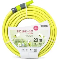 Rehau 20m Gartenschlauch Pro Line - Profi-Set 3/4"gelb mit Armaturen Wasserschlauch von
