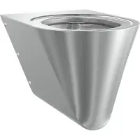 Kwc T-WC, CAMPUS, Edelstahl, Wandhängend, 360x353x500 mm, ohne Sitz