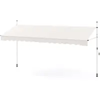 Coast Klemmmarkise, 400cm Balkonmarkise ohne Bohren mit Handkurbel, Höhenverstellbar & UV-beständig, Markise Sonnenschutz Outdoor, Weiß