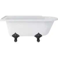 Casa Padrino Luxus Jugendstil Badewanne Weiß / Schwarz 150 x 75 x H. 65 cm - Freistehende Retro Acryl Badewanne - Nostalgische Retro Badezimmer Möbel