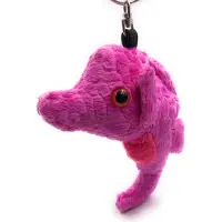 Onwomania Plüsch / Kuschel / Stoff Tier Schlüsselanhänger Seepferdchen pink Hippocampus 16 cm