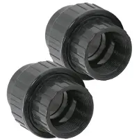 Haf 2x PVC Fittings Verschraubung mit 50mm x 1 1/2" | Klebemuffe x Innengewinde | Adapter aus grauem PVC | PN16 für PVC Rohr, Poolverrohrung & Teich