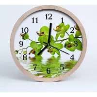 Tulup Holzuhr 20fi cm wanduhr - Orchidee Blumen