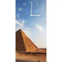 Wallario Design Wanduhr Alte Pyramide in Ägypten aus Echtglas, Größe 30 x 60 cm