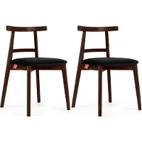 Konsimo Esstischstühle 2 St "LILIO", Schwarz, Buchenholz, Vintage, 47x76,5x45cm