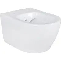 BELVIT Spülrandloses Wand Hänge WC mit Taharet/Bidet/Dusch-WC Funktion Weiß Hygienedusche
