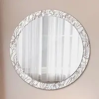Wallfluent Spiegel - Mirror zum Wandspiegel Schlafzimmer – Schminkspiegel- linear Kunst- Ø90cm