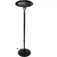 Voordeeldrogisterij Elektrischer Stand-Heizstrahler mit Thermostat, 3 Heizstufen, Heizelement bis 45° kippbar, Überhitzungsschutz, Schutzgitter, IP 34, ca. 195 cm