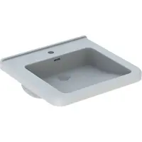 Geberit Waschtisch Square RENOVA COMFORT barrierefrei, mit Hahnloch, mit Überlauf 550 x 525 mm weiß