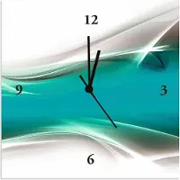 ARTland Wanduhr auf Alu Funkuhr - schwarzer Zeiger Kreatives Element Petrol Größe: 30x30 cm