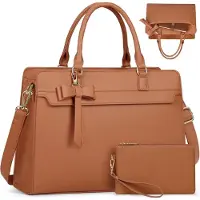 Sonstiges RAINSMORE Handtasche Damen Shopper 15.6 Zoll Laptoptasche Wasserdicht Kunstleder Umhängetasche 2-teiliges Set