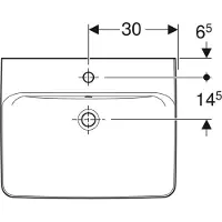 Geberit Aufsatzwaschtisch Renova Plan 60x48cm, Hahnl. mit., mit Überlauf, weiß