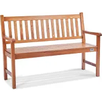 Vevor Gartenbank Terrassenbank aus Holz, 127 cm Parkbank Ruhebank 363 kg Tragkraft, 3 Personen Garten- und Parkbank mit Rückenlehne & Armlehnen, Vintage Sitzbank für Garten, Park, Hof, Veranda usw.