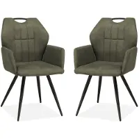 MX Sofa Esszimmerstuhl Puck - Moosgrün (2er-Set)