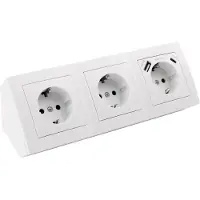 ETT Steckdosenblock McPower "Flair", weiß, matt, 3-fach Schutzkontakt + USB-C / USB-A