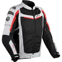Dane Solskin Mesh Schwarz Grau Rot Textiljacke Größe 2XL