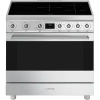 Smeg C9imx2 Induction 90 Cm Glaskeramik-küche Mit Backofen 5 Brennern
