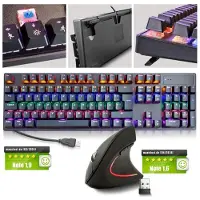 Eaxus Set aus mechanischer USB-Gaming-Tastatur Mychanics + ergonomischer Vertikalmaus Ergonon