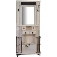 MiaMöbel Garderobenschrank Mexico Möbel 87x200x30 cm Landhausstil Massivholz Pinie Weiß