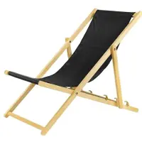 Sonstiges Liegestuhl schwarz 2er Set klappbar aus Holz-mit Absicherungssystem Klappstuhl Sonnenstuhl Strandstuhl Holzklappstuhl Gartenliegen Sonnenliege