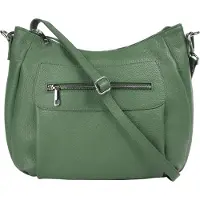 Samantha Look Umhängetasche "Damen echt Leder, Made in Italy", Damen, Gr. B/H/T: 30cm x 25cm x 7cm onesize, grün, Leder, unifarben, Taschen Umhängetasche, echt Leder, Made in Italy