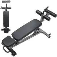 Vevor Sit Up Bench, Decline Ab Bench with Reverse Crunch Handle, with 4 Adjustable Height Settings, Heavy Duty Steel, 453 Kg Capacity, for Home Gym Workouts, Strength Training, Full Body Muscles