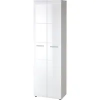 Germania Garderobenschrank "Adana", weiß (weiß matt, weiß hochglanz), B:59cm H:197cm T:37cm, Holzwerkstoff, Schränke, Garderobenschrank, Breite 59cm, Kleiderstange, verstellbare Böden, Made in Germany