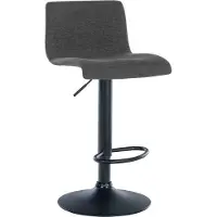 CLP Barhocker Branford I Modern, Höhenverstellbar Mit Lehne I Metallgestell, Bequemer Sitz I Küchenstuhl Oder Esszimmerstuhl, Farbe: dunkelgrau, Material: Stoff