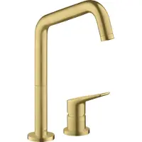 Hansgrohe AXOR Citterio M DN 15 2-Loch-Einhebel-Küchenmischer 240 mit Schwenkauslauf, 34820950, Farbe: Brushed Brass