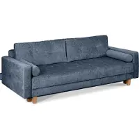 Konsimo Schlafsofa 3-Personen zeitloses Design mit weiche Sitzfläche und hohe Rückenlehne "ERISO", blau, Chenille-Stoff, Scandinavian, 220x80x100cm