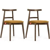 Konsimo Esstischstühle 2 St "LILIO", Gelb, Buchenholz, Vintage, 47x76,5x45cm