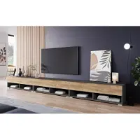 MINIO go for it , TV-Schrank "ANNE", 300cm, ohne LED-Beleuchtung, Graphit Matera / Kastanien Breslau Farbe
