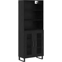 Syfax Highboard 2 stk. Schwarz Eichen-Optik 69,5 x 34 x 180 cm