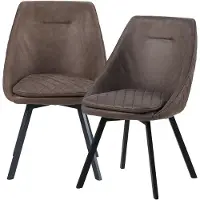 Trisens Essstuhl Drehstuhl Esszimmerstuhl Designstühle Kunstlederbezug in Antik Optik Küchenstuhl , Menge:2 St.;Farbe:Kaffeebraun